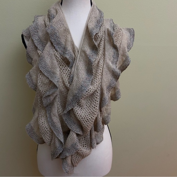 Modena Accessories - Modena Ruffled Knit Shawl Infinity Scarf